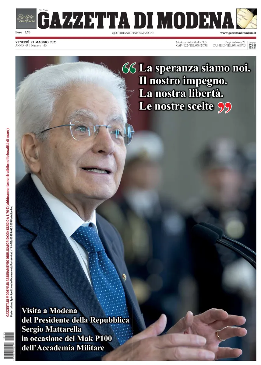 Prima-pagina-gazzetta di modena-oggi-edizione-del-2025-05-23